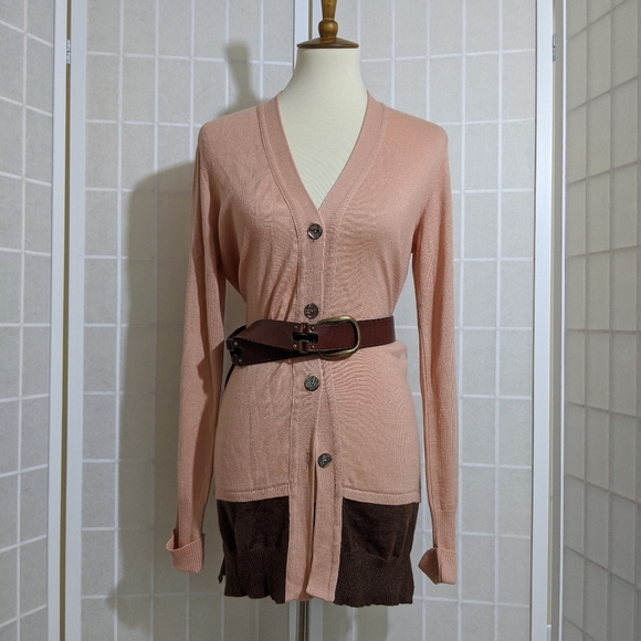 MERINO WOOL LONG CARDIGAN SWEATER Italian S - Picture 1 of 8